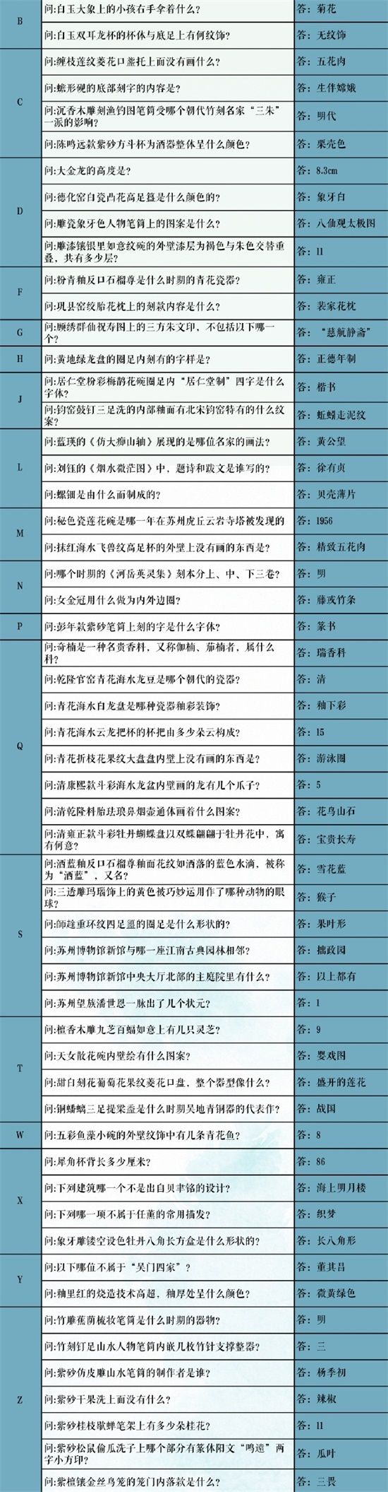 奇迹暖暖吴郡风雅学堂策问答案大全 奇迹暖暖苏州博物馆联动活动问题答案汇总