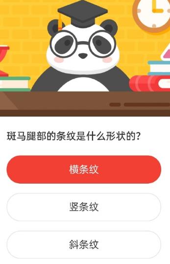 斑马腿部的条纹是什么形状的 森林驿站2020年11月16日森林小课堂答案